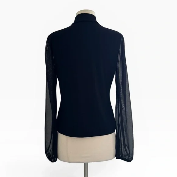 Marcella NYC Liv Mock Neck Mesh Top - Picture 4 of 12